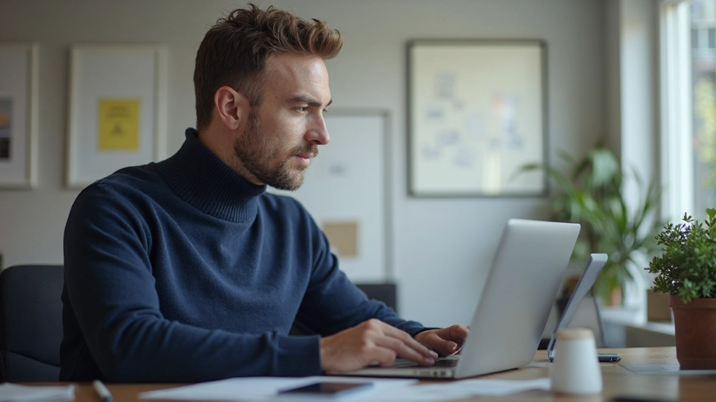 Web designer werkt aan mobiel-first responsive layout op desktop computer