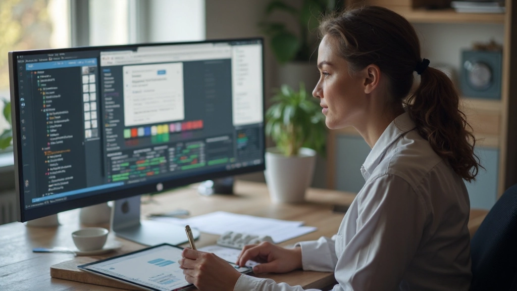 Moderne layoutdesigner aan het werk met responsieve designsystemen
