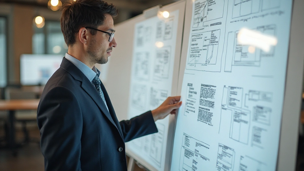 Visuele hiërarchiediagram getoond op grafisch tabletscherm van ontwerper